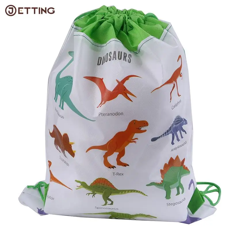 9styles Cartoon Dinosaur Drawstring Bags Kids Drawstring Backpack Children Clothings Organizer Pouch Laundry Bag School Backpack