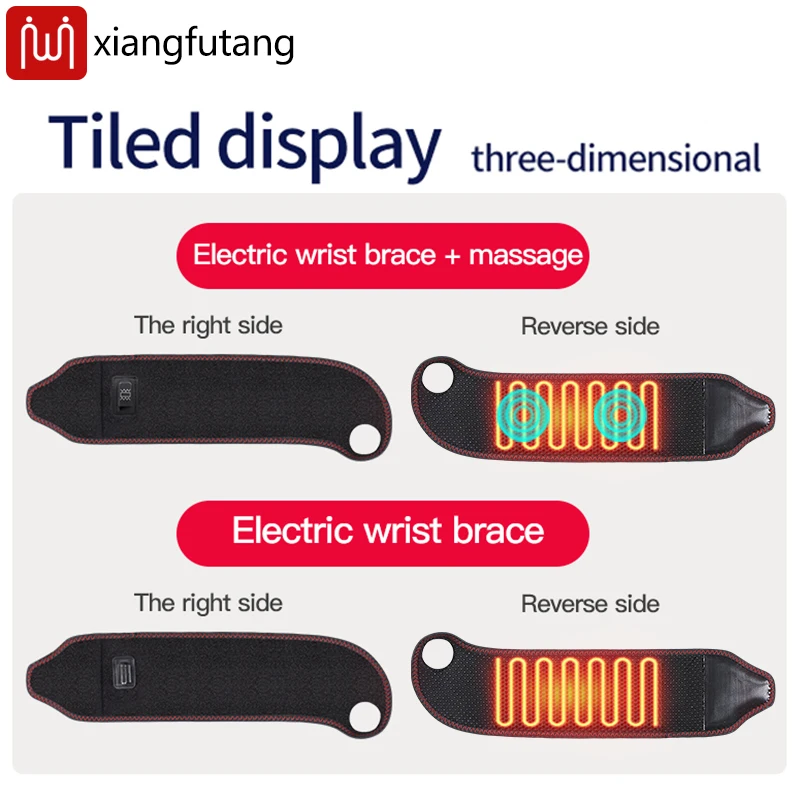 Electric Heating Wrist Guard 3 Levels Hot Compress Massage Wrist Brace Ankle Wrap Hand Foot Protector Rechargeable Wristband