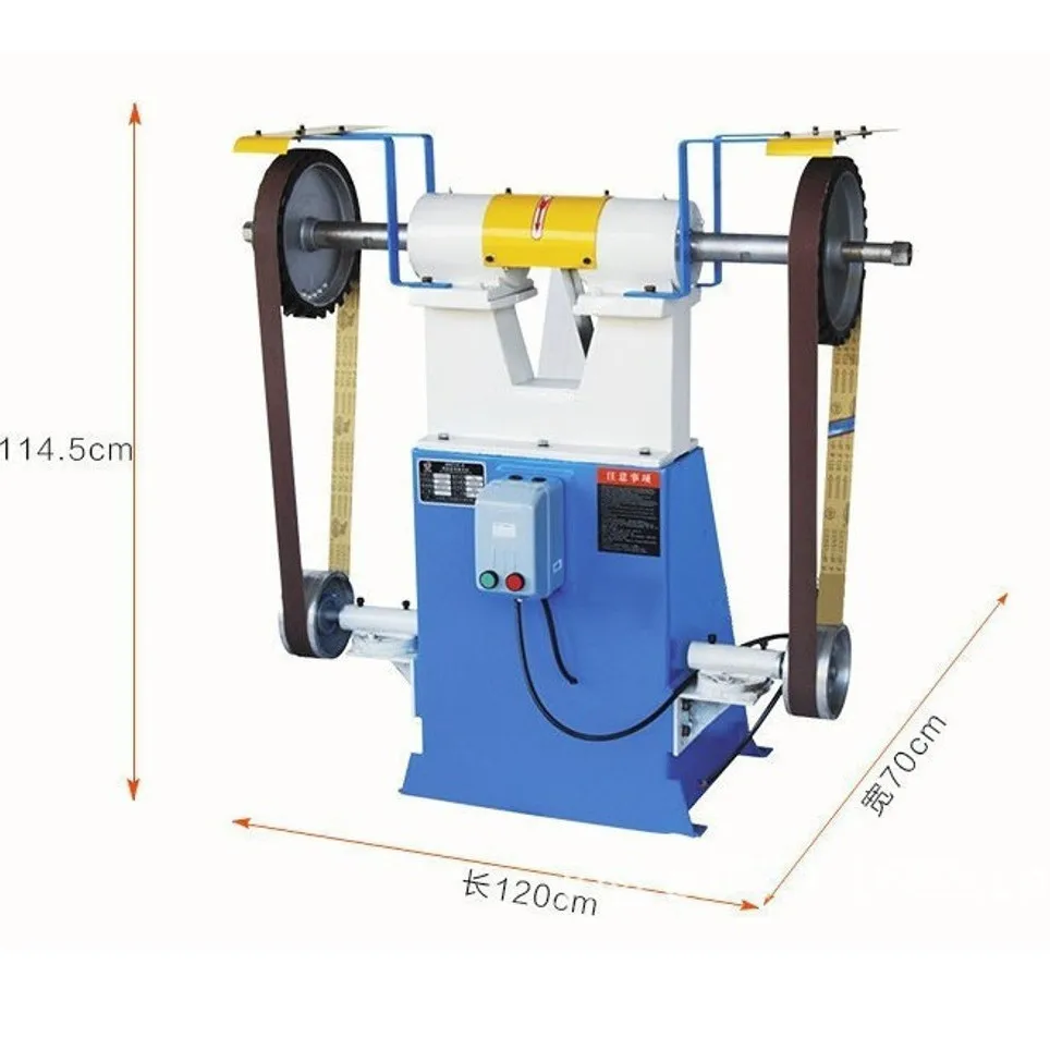 Two Stations Stainless Steel Aluminium Handle Polishing Machine Sand Belt Polishing Machine Woodworking Sander