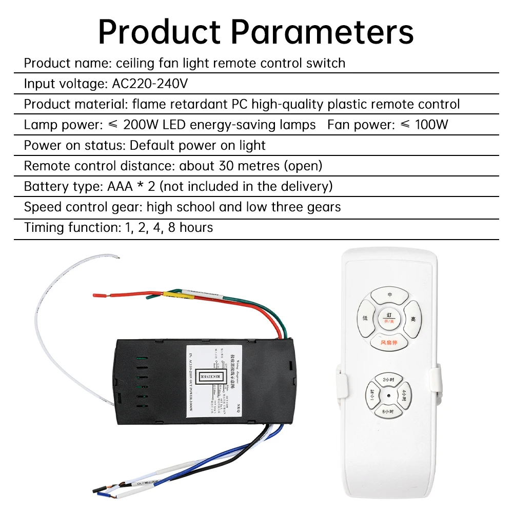 Ceiling Fan Light Remote Control Switch 3 Speed Universal Fan Light Controller Smart Home Remote Replacement For DC Ceiling Fan
