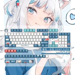 130 keys Gawr Gura PBT keycap Cherry Profile Dye Sublimation Cherry Keycaps For Cherry MX Switch DIY Custom Mechanical Keyboard