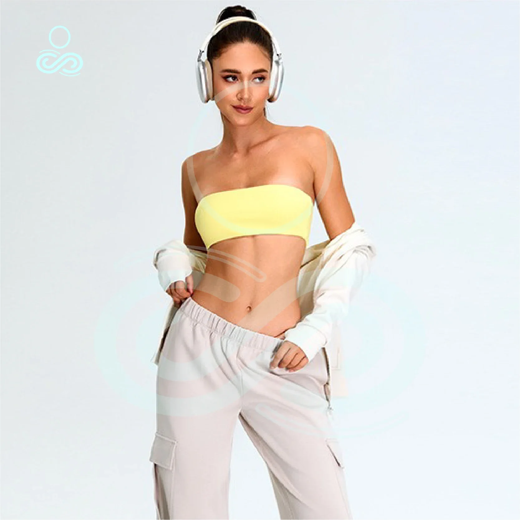 

2024 Yoga Weekend Jogging Set Weekend Leisure Stand Collar Long Sleeve Solid Color Casual Fashion Shirt Women's Wear