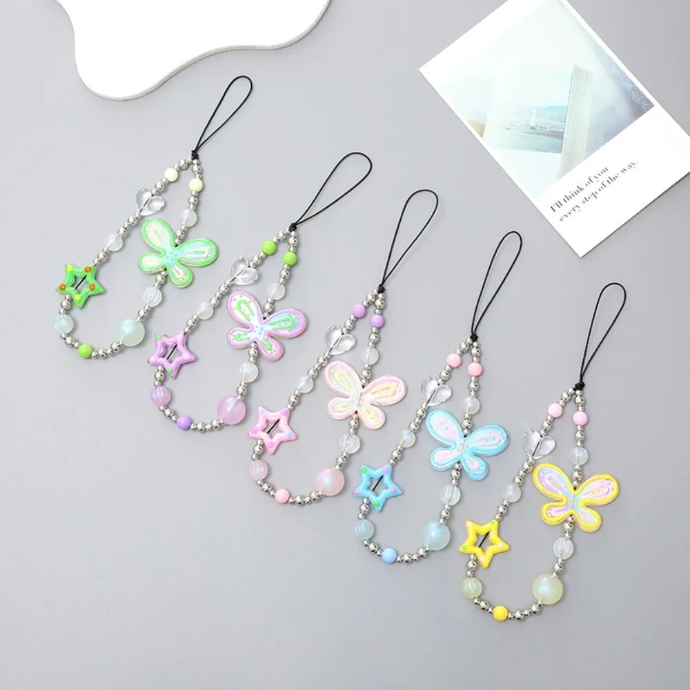 Fashion Bow Butterfly Bowknot Phone Chain Beauty Anti Loss Phone Lanyard Women Girl Gifts Keyring Charm Jewelry Gifts