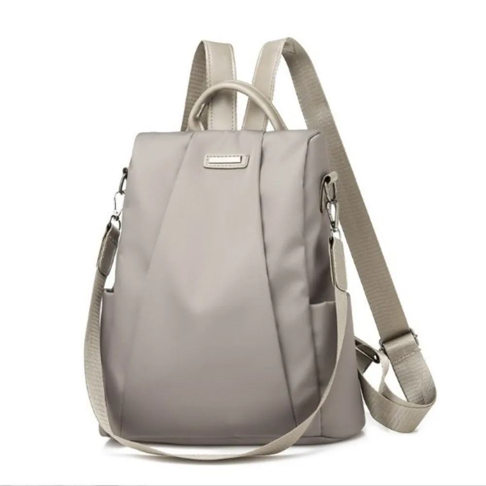 

Fashion Travel Backpack Solid Color Anti-theft College Students Schoolbag Detachable Shoulder Strap Oxford Cloth