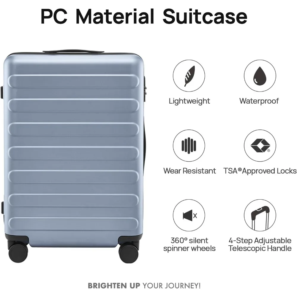 Bagagem verificada grande para PC de casca dura leve de 28 polegadas com rodas giratórias lisas, ideal para viagens e verificação