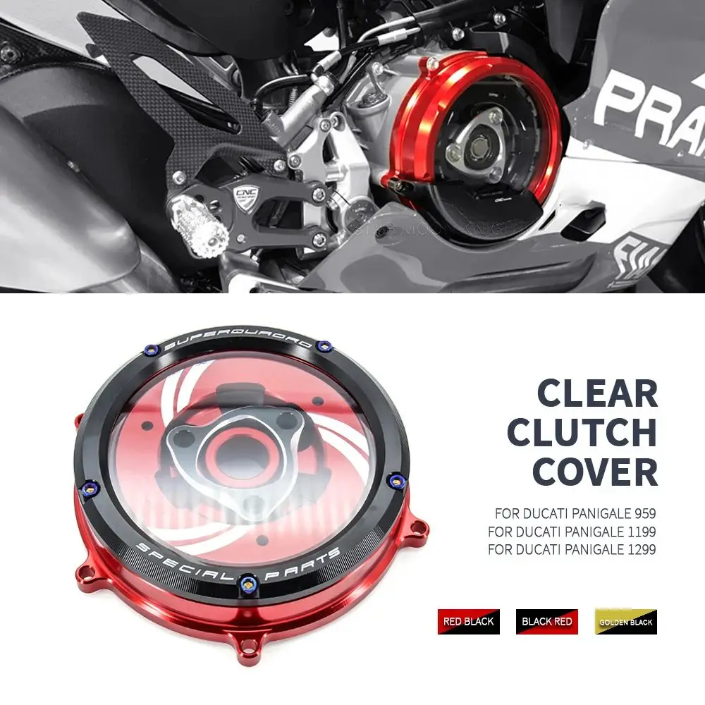 

Motorcycle Accessories Engine Clear Clutch Case Cover Protector Guard For Ducati Panigale 959 1199 1299 S R 2012 - 2018 2019