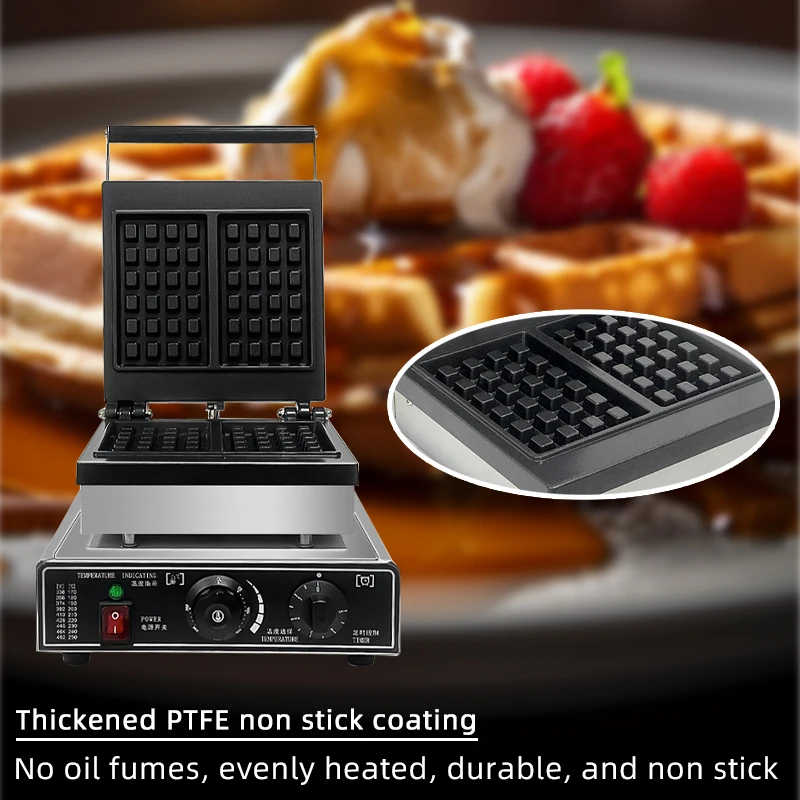 Hot Selling Commercial Electric Waffle Machine Two Thick Plaid Muffin square Bread Machine Creative Sandwich Dim Sum