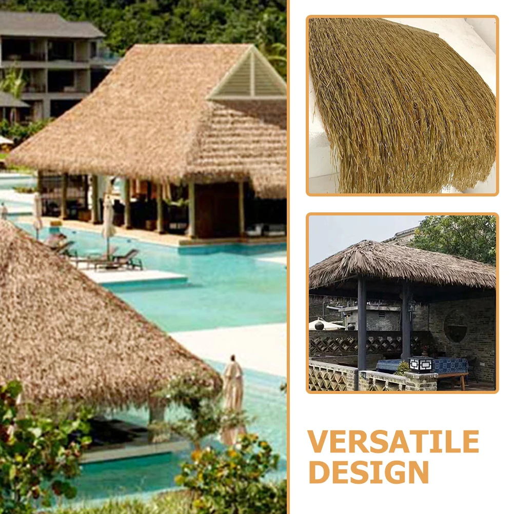 

3pcs Simulated Thatch Roof Artificial Straw Panel Lifelike Landscaping Decor For Garden Patio Balcony Restaurant Diy Fake Cover