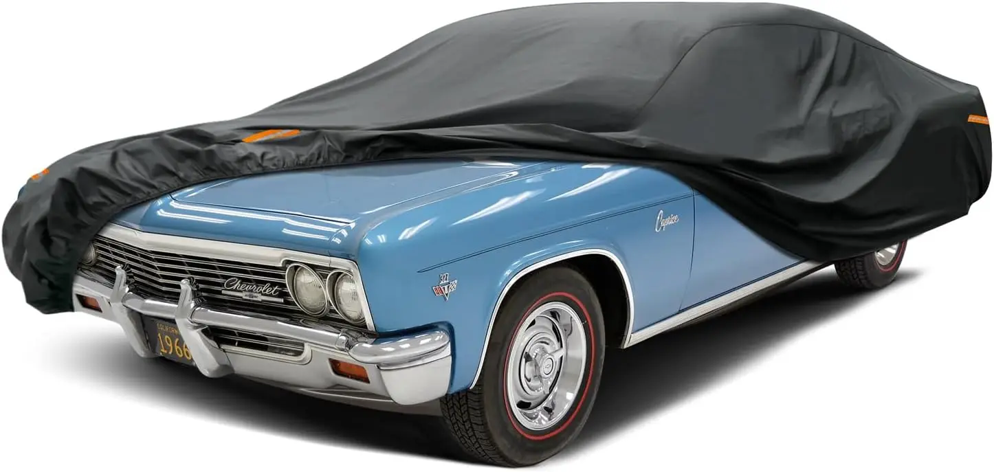 

Waterproof All Weather Car Cover for Large Sedan, Universal Fit 209-218 Inch, Heavy Duty Protection