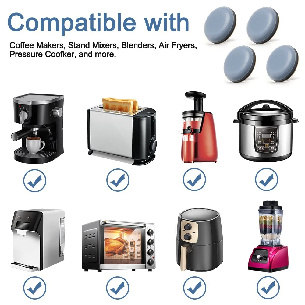 Deslizadores de electrodomésticos de cocina para encimera, bandeja deslizante adhesiva Caddy, Compatible con la mayoría de cafeteras, freidoras de aire, 12 piezas