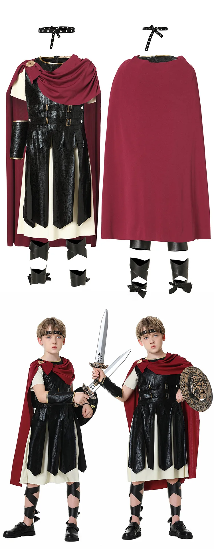 

Halloween Family Costume Adult Children Medieval Greek Roman Warrior Cosplay Costumes Gladiator Stage Performance Clothing