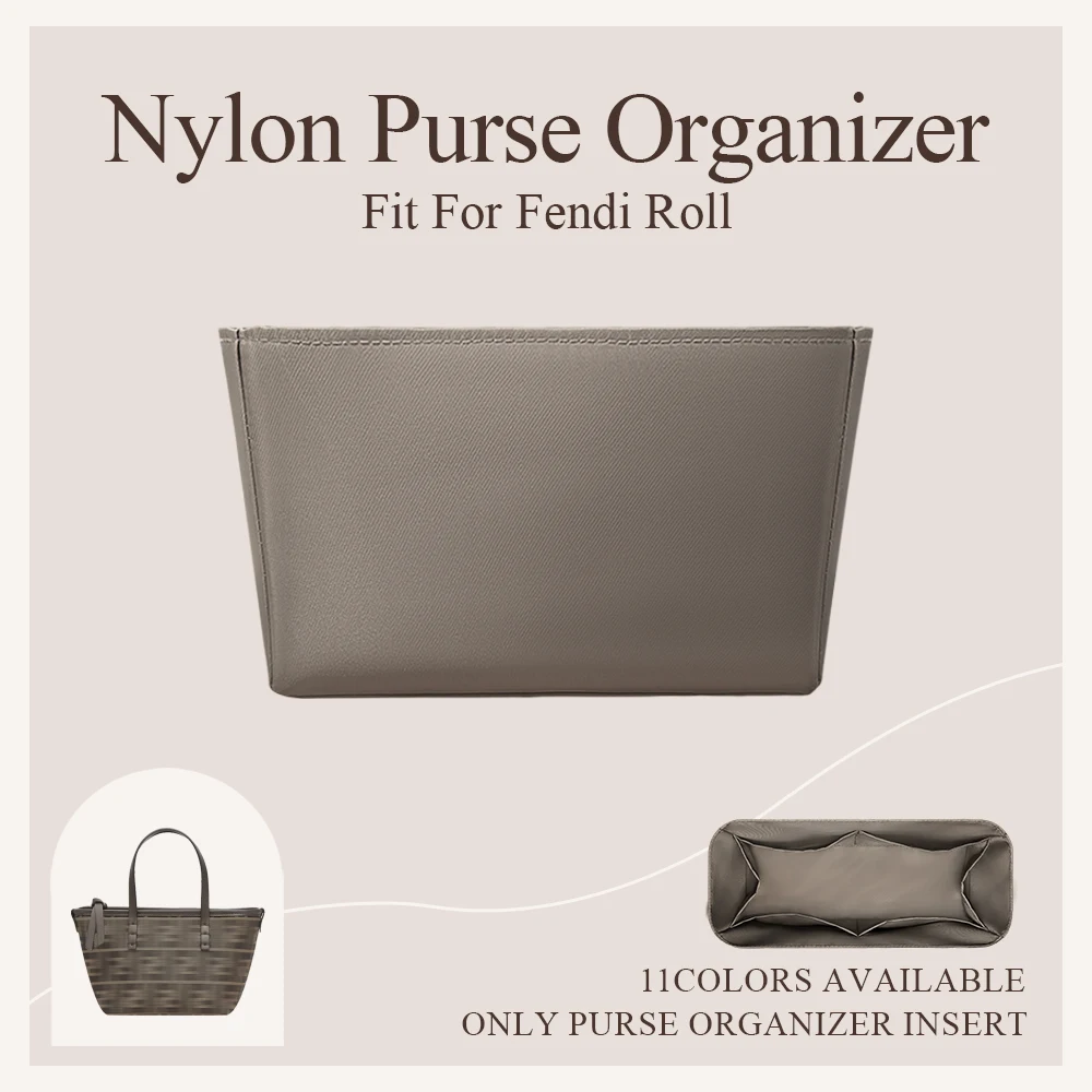 

Nylon Purse Organizer Insert Fit for Fendi Roll Tote Bag Lightweight Inner Liner Storage Bag In Bag Makeup Inside Organizer Bag