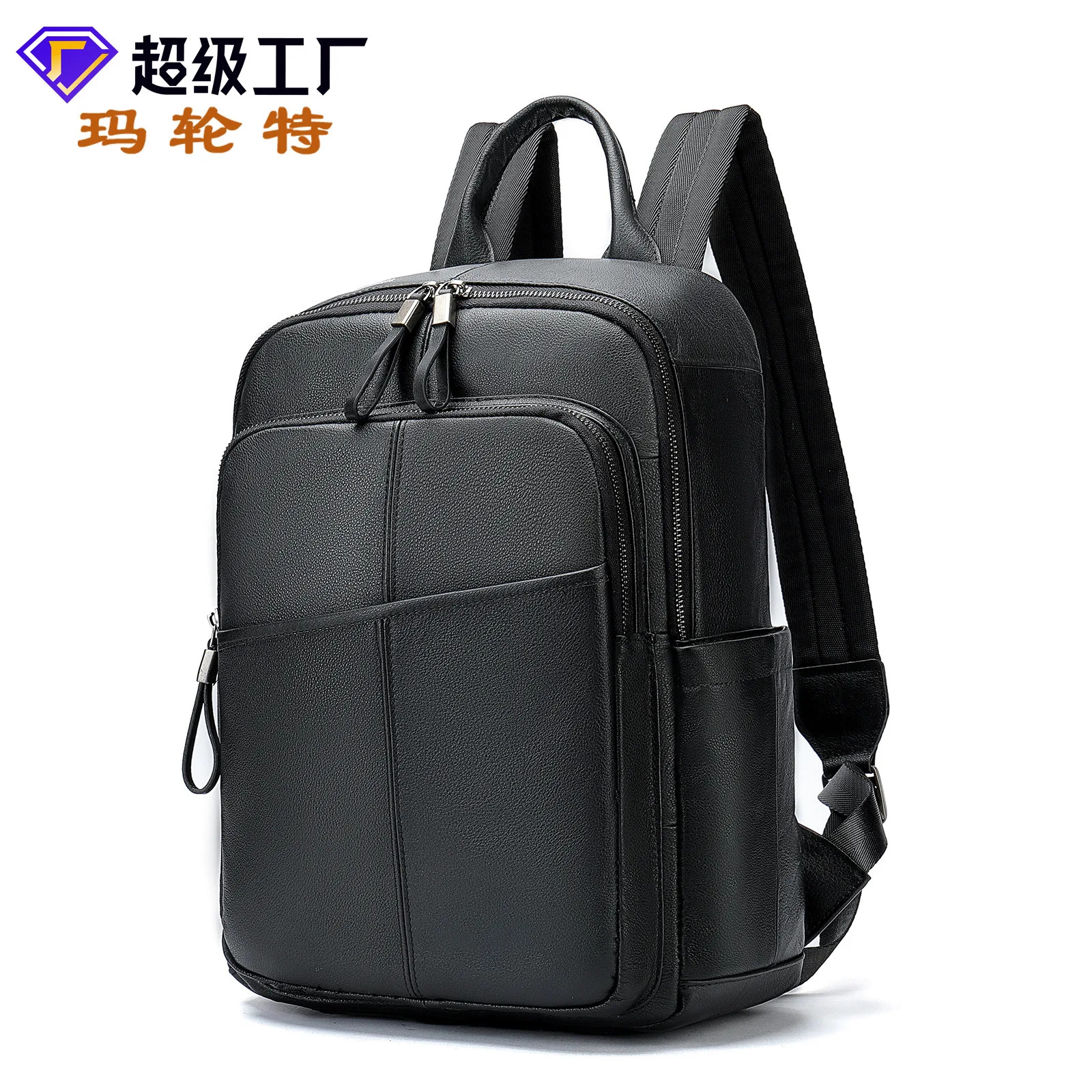 

Genuine leather Backpack Men Large Capacity Travel Shoulder Bag High Quality Fashion Students Bag Male notebook Laptop Backpack