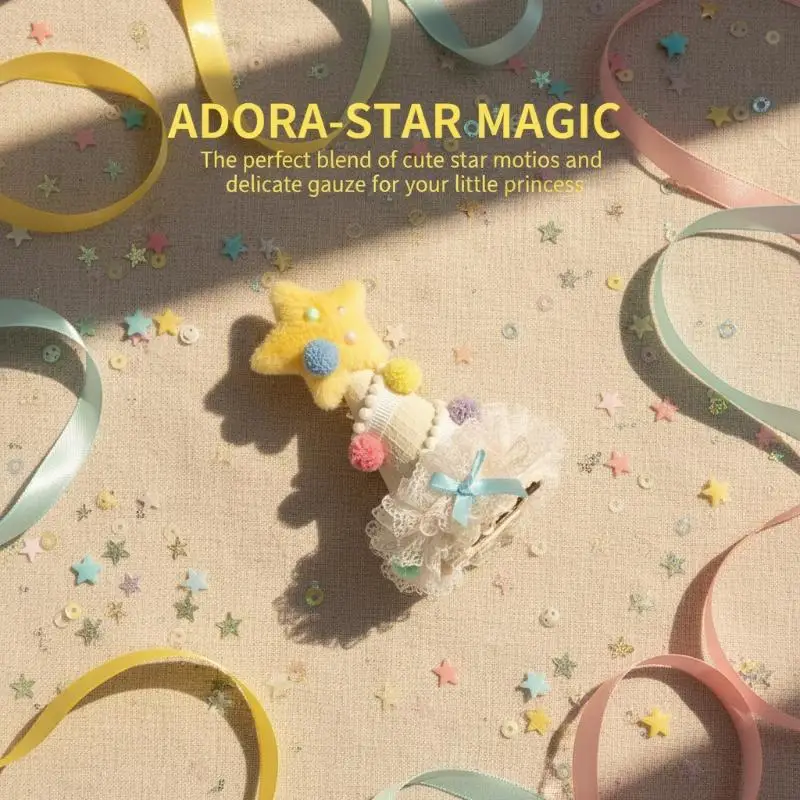 Yellow Star Hair Accessories Birthday Hat Headband for Girls Cake Hair Clip for Festive Party Occasions view 5