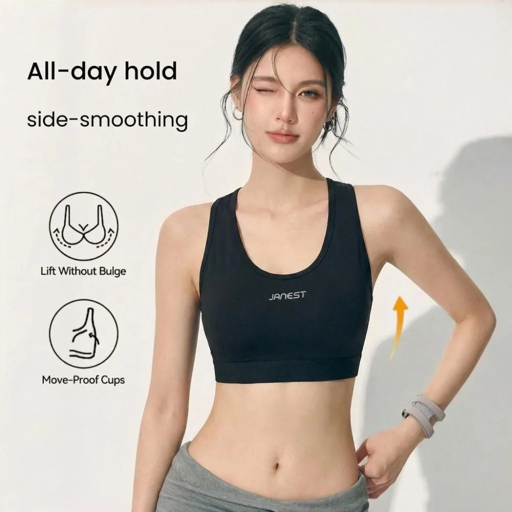 Janest Chest Binder - Seamless Mesh Back Sports Bra for Yoga & Exercise