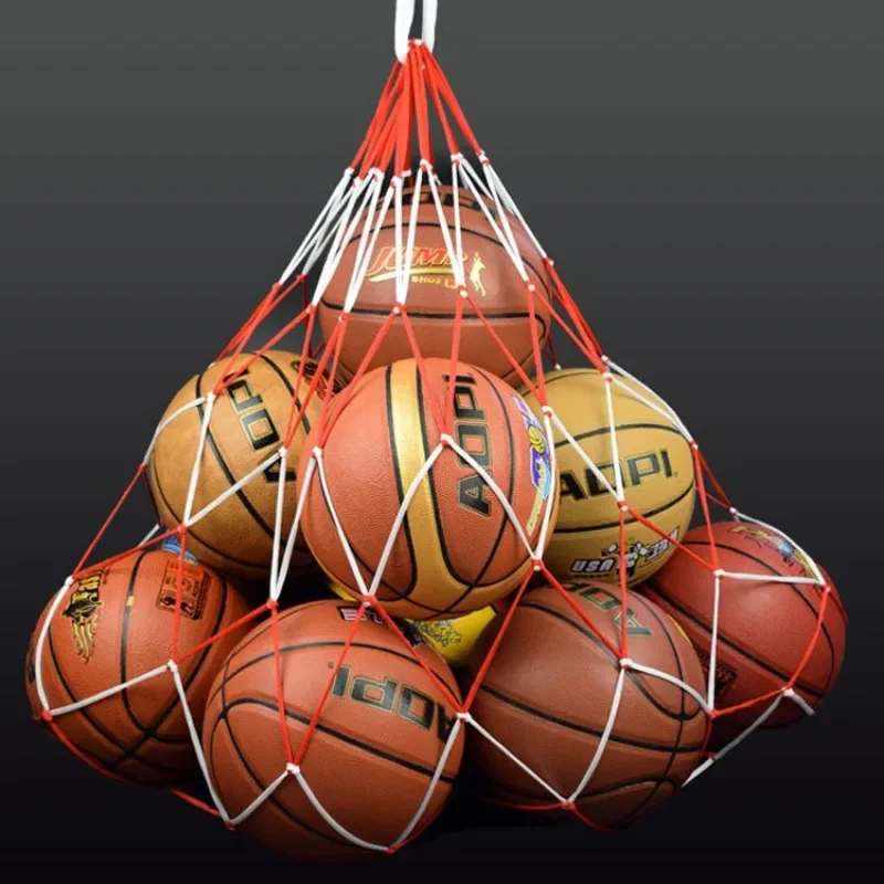 1PC Extended Thick Rope Bag Basketball Football Net Large Capacity Can Hold 10-15 Ball Pocket Thick Nylon Rope Storage Ball Bag