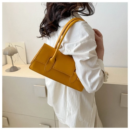 Yellow Woman Handbag 2024 Trend Luxury Elegant Women Girl Shoulder bag PVC Lady Crossbody PU Purses Women\'s Leather Totebag