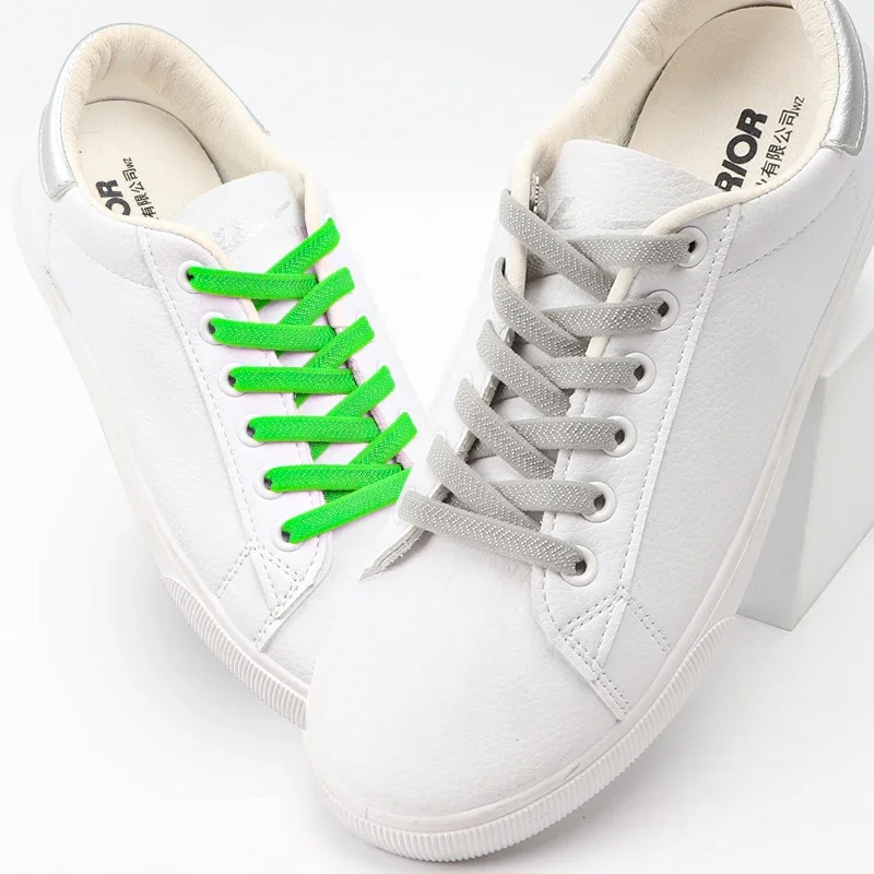 1 Pair No Tie Shoe Laces Metal buckle lock Elastic Shoelaces For Sneakers Convenient Fast Lazy Shoes Lace Accessories