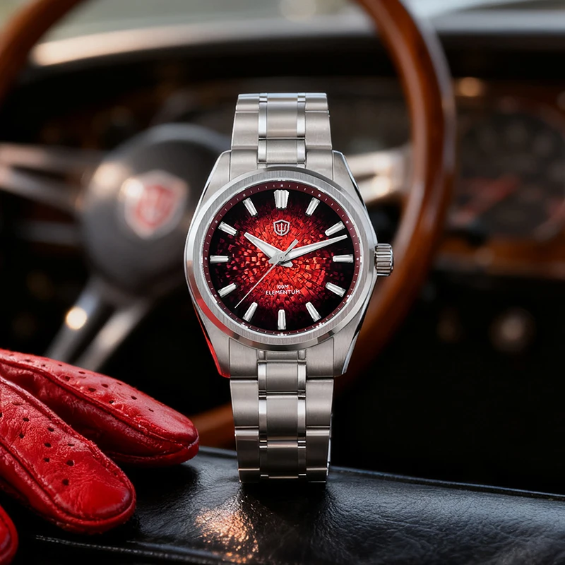 Watchdives wd0003c gelo crack dial relógio de quartzo vh31 movimento varredura luminoso relógio de luxo safira 100m à prova dwaterproof água relógio de pulso masculino