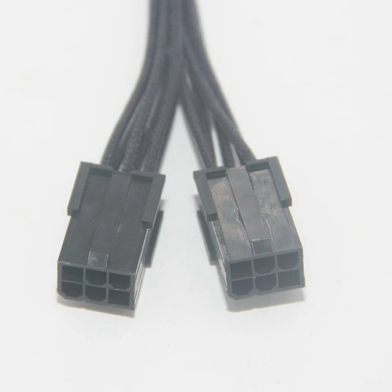 Dual 6 Pin Female To 8 Pin Male PCI Express VGA Video Card Power Cable Adapter - Brand New