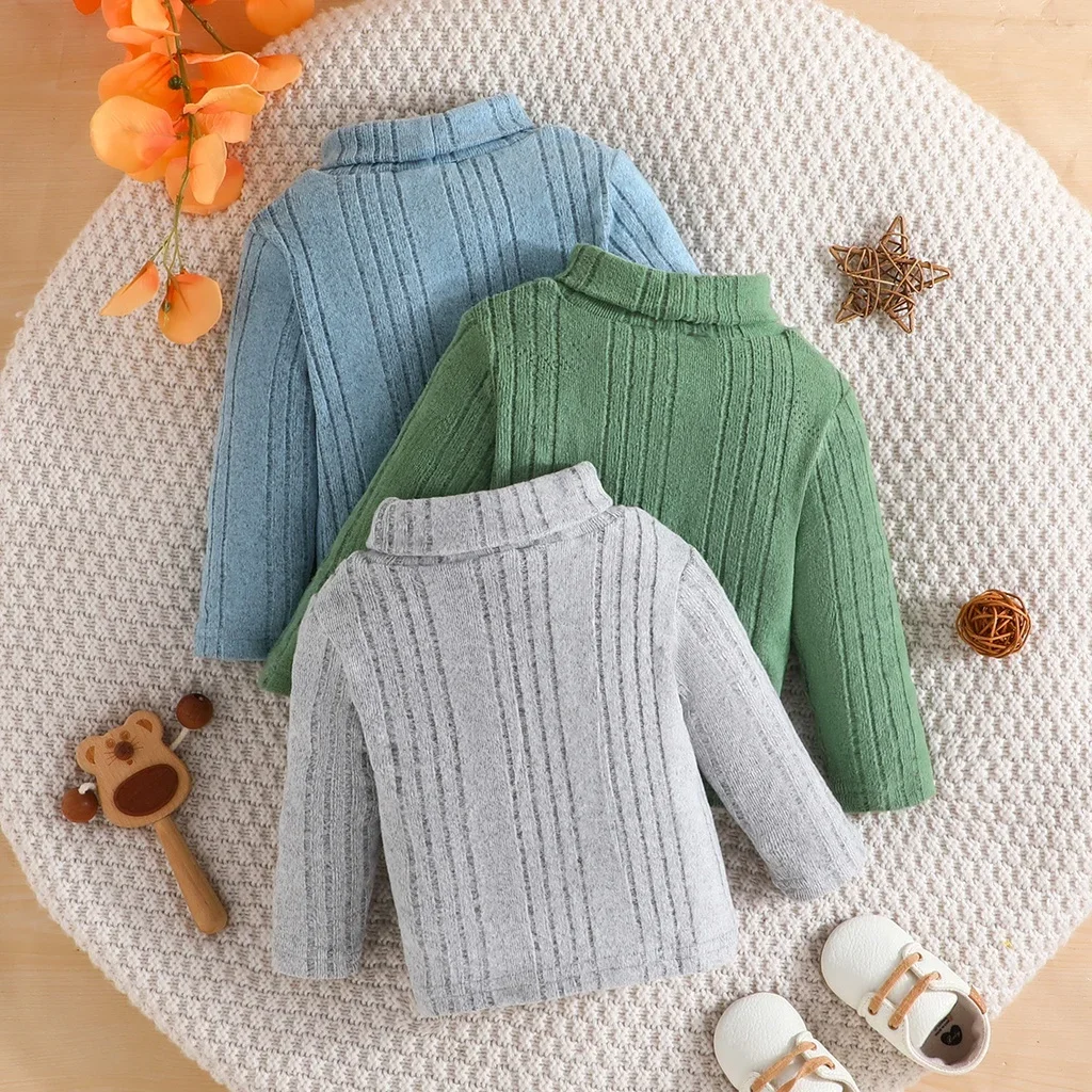 3PCS Set Ootd Terno for Newborn Baby Unisex Boy Girls Top 3-24 Months Fashion Long Sleeve Tee Warm Sweater Winter