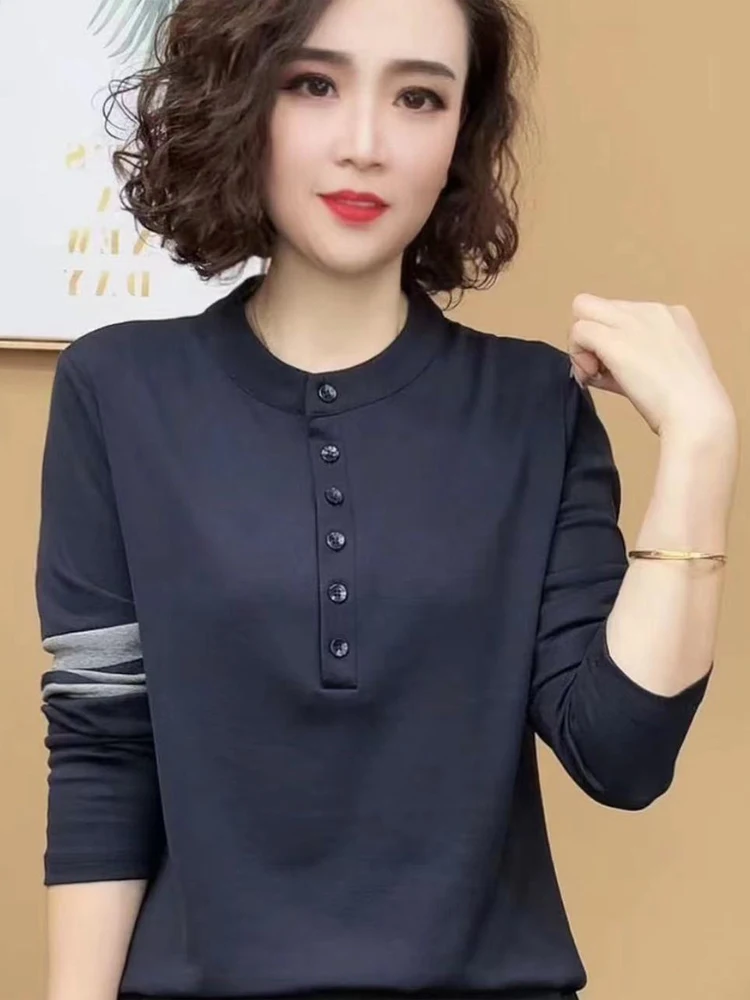 

Модная женская футболка с круглым вырезом и длинным рукавом, облегающая, универсальная, для ранней осени, качественная.