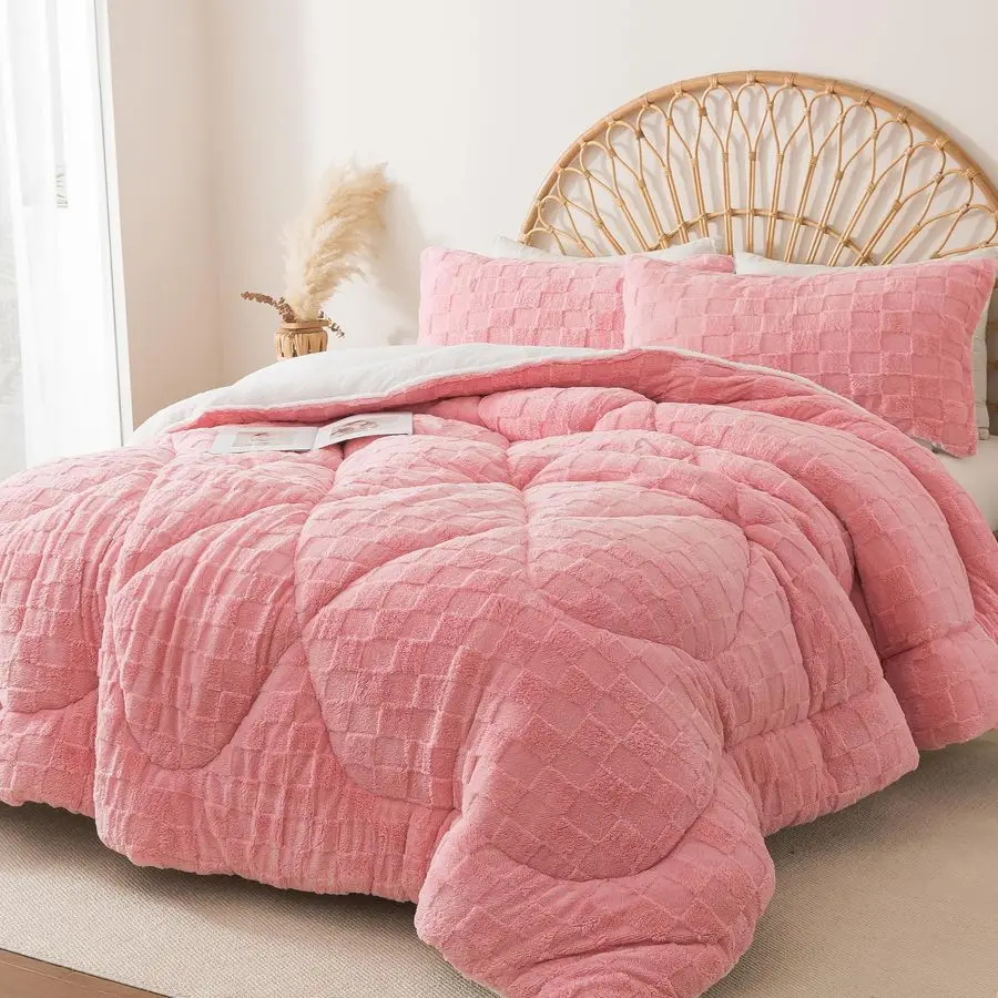 

Комплект пушистых одеял Queen, розовое зимнее флисовое одеяло Ultra Soft amp Extra Pluffy Plush Comfort, уютная пушистая кровать