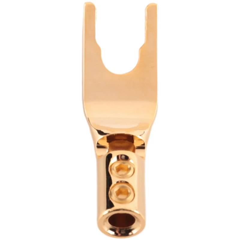 8PCS HIFI Banana Y Spade U/Y Gold Plated Pure Copper Screw Fork Hifi Speaker Spade Connector Plugs Durable Copper