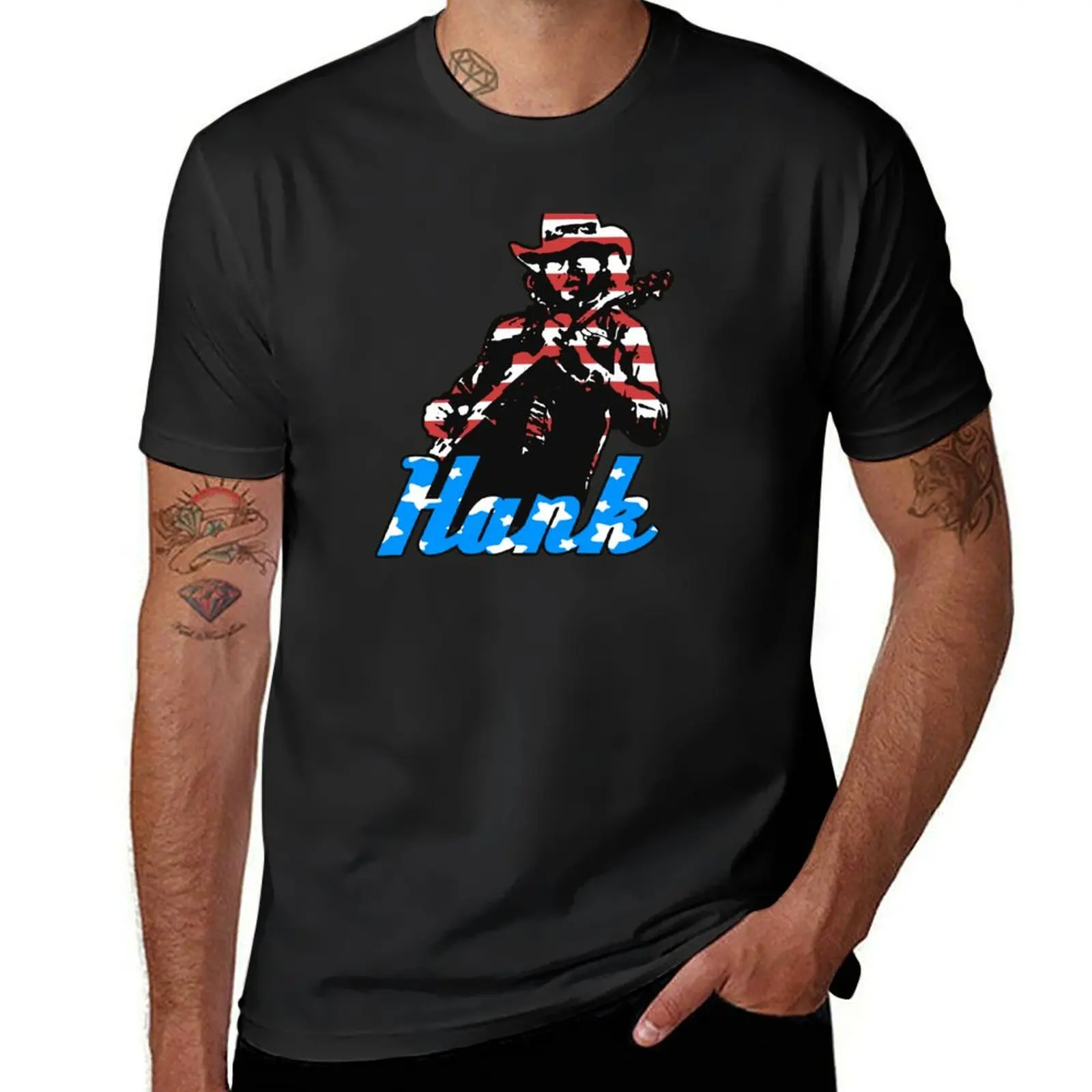 Usa Hank T-Shirt oversized oversizeds Blouse Men's cotton t-shirt