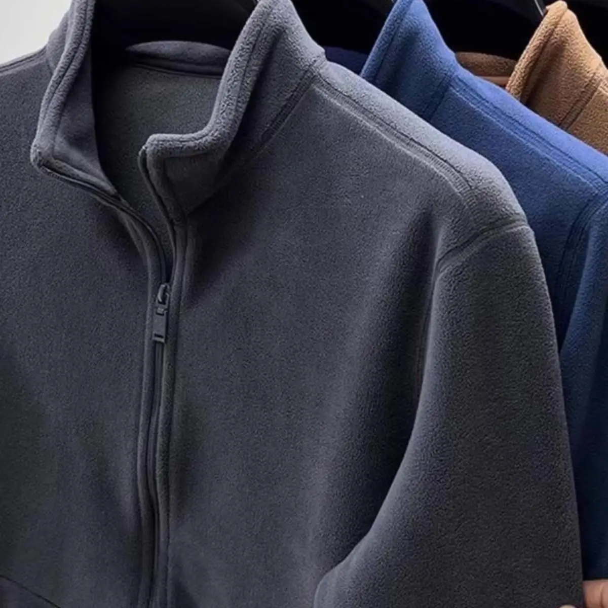 Men's Fce Lined Hooded Cardigan Sweater Casual Stand Collar Warm Jaet Autumn Winter Faion Youth Sle Zipper Closure