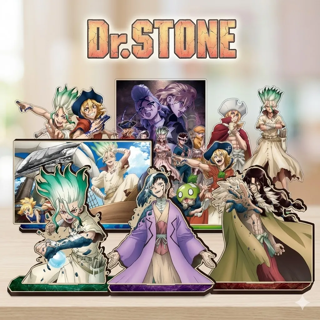 NEW Dr. STONE Senku Ryusui Anime Acrylic Stand Figure 15cm Model Plate Desk Decor Keychain Two Characters Collectible Gift