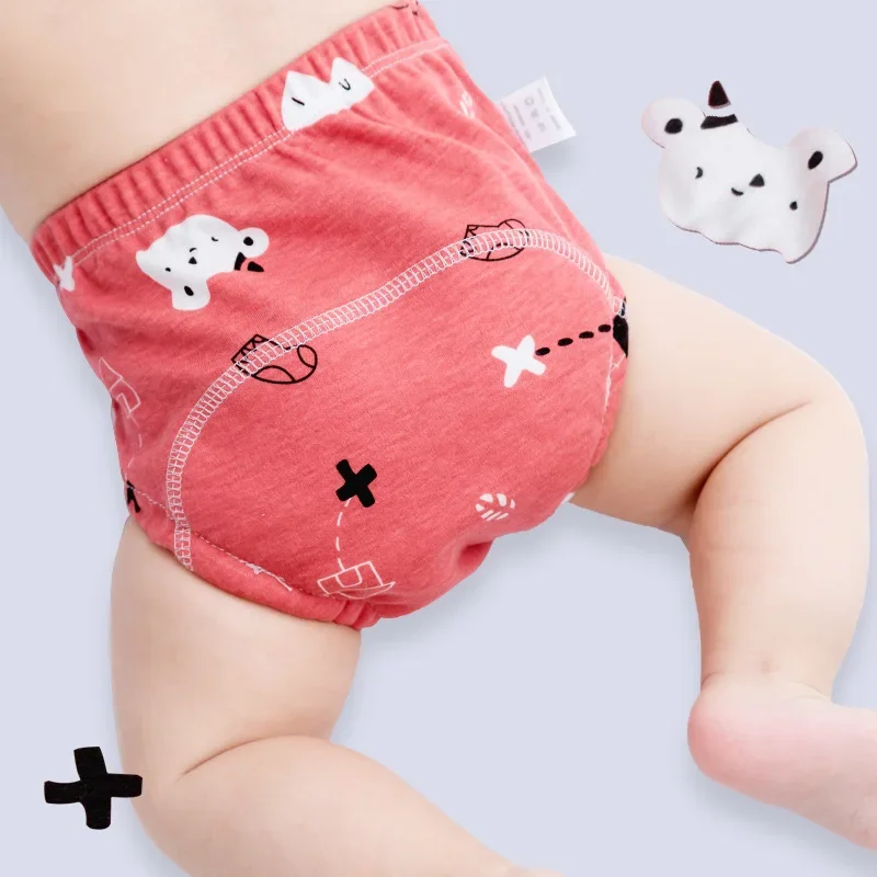 6 Layer Waterproof Reusable Cotton Baby Training Pants Infant Shorts Underwear Cloth Baby Diaper Nappies Panties Nappy Changing