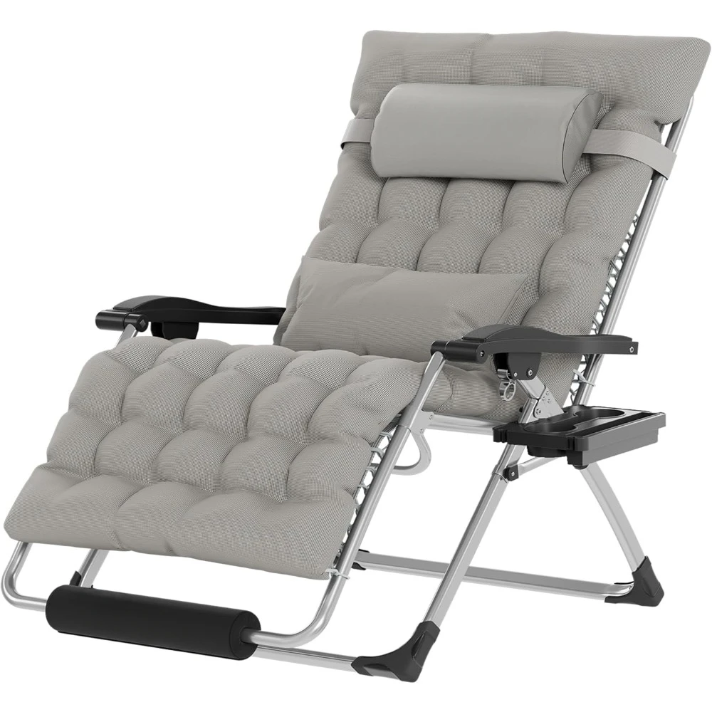 

Oversized Zero Gravity Chair 33In XXL Patio Reclining Chair with Cushion, Outdoor Folding Recliner with Pillows