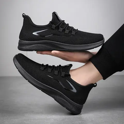 Men Lightweight Sneakers Slip On Breathable Mesh Walking Shoes Non Slip Casual Outdoor Running Comfortable Soft Shoes Big Size