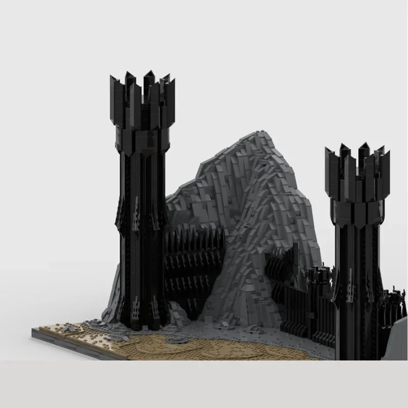 แหวนภาพยนตร์ Moc อาคารบล็อกฉากสีดําประตู Modular เทคโนโลยี Building Blocks ของขวัญของเล่น DIY ชุดประกอบ