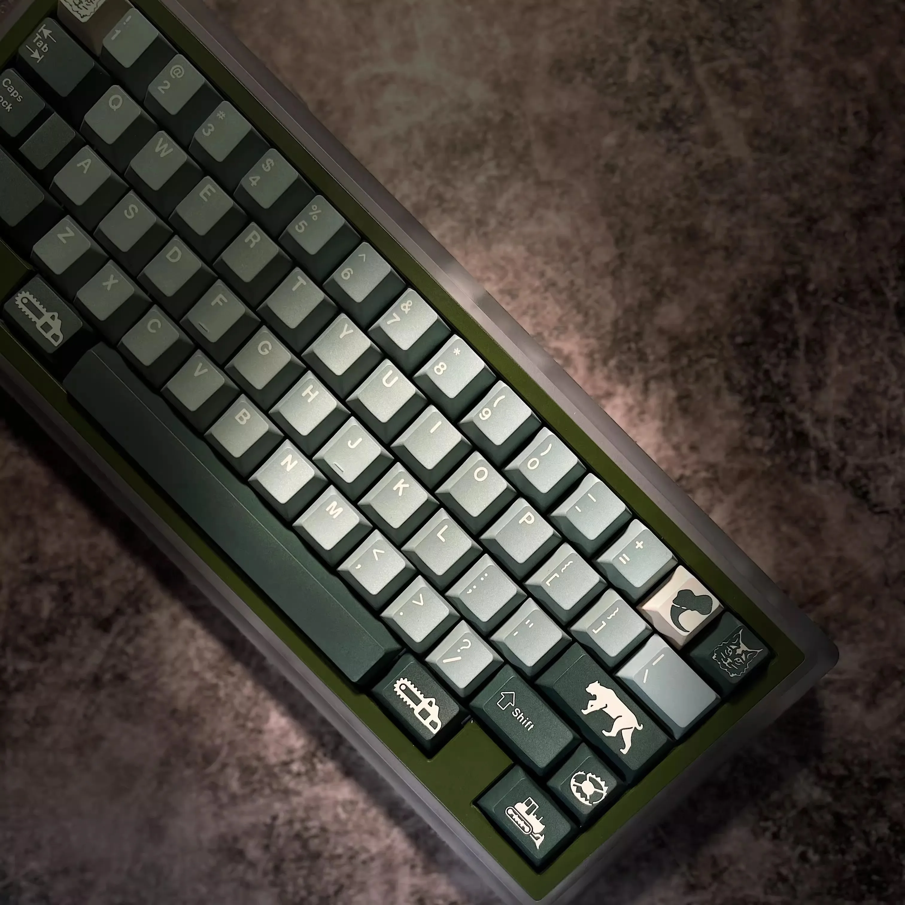 1 Set Silent Forest Keycaps PBT Dye Subbed Key Caps Cherry Profile Russian Keycap For MX Switch Keyboard Split Spacebar Double B