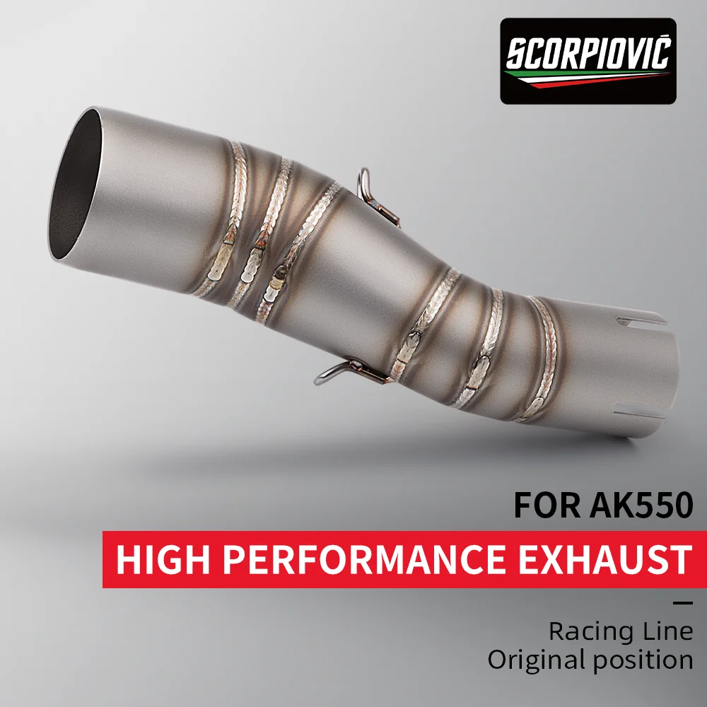 

For AK550 AK 550 Motorcycle Exhaust System Escape Stainless Steel Middle Link Pipe Slip On 51mm Moto Muffler