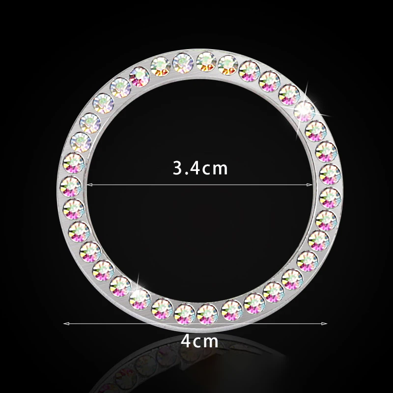 Automobiles Start Switch Button Decorative Diamond Rhinestone Ring Circle Trim Auto Decorative With Crystal And Car Accessories