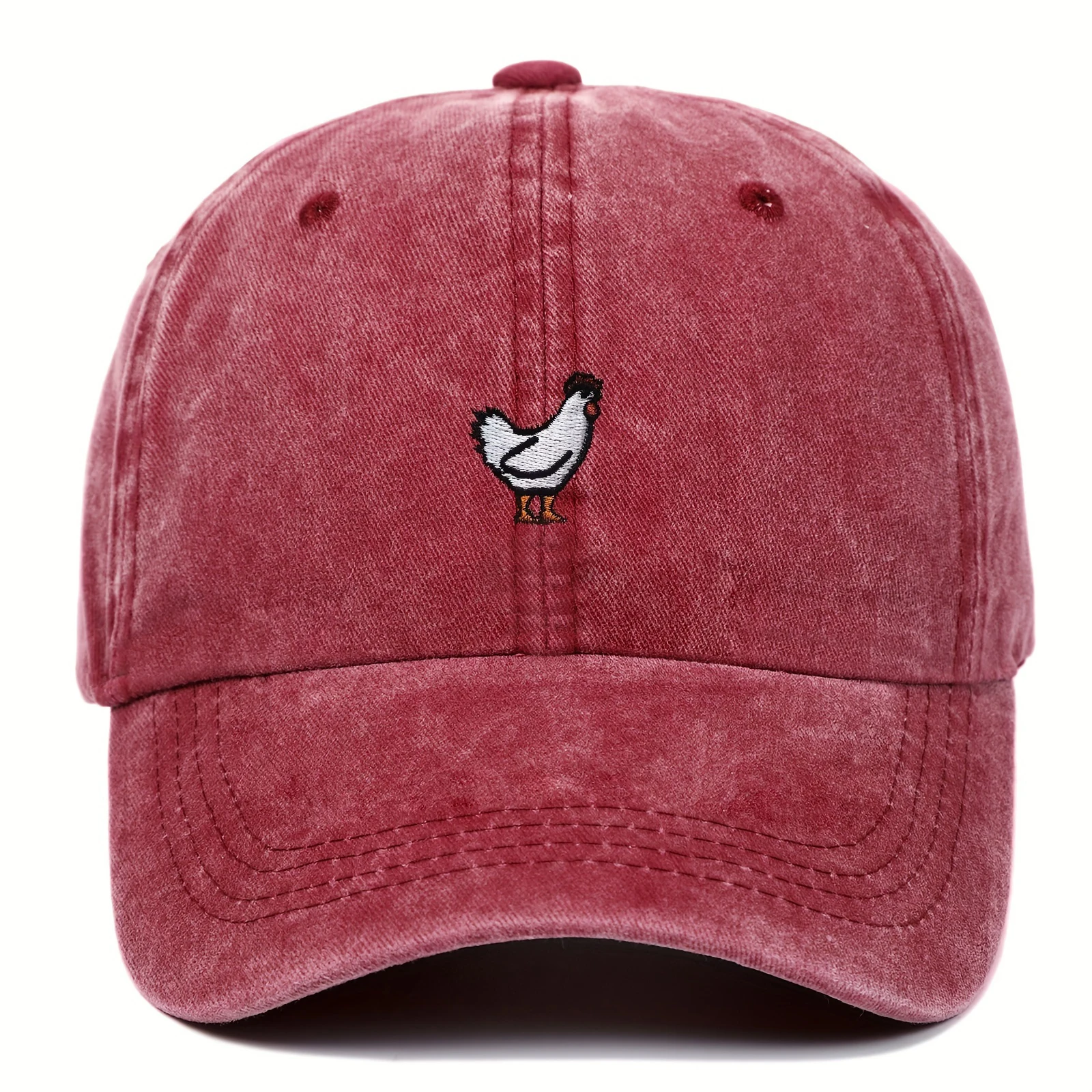Trendy and Versatile Chicken Patterned Embroidered Baseball Cap Multifunctional Adjustable Dad Hat Men and Women Outdoor Sun hat