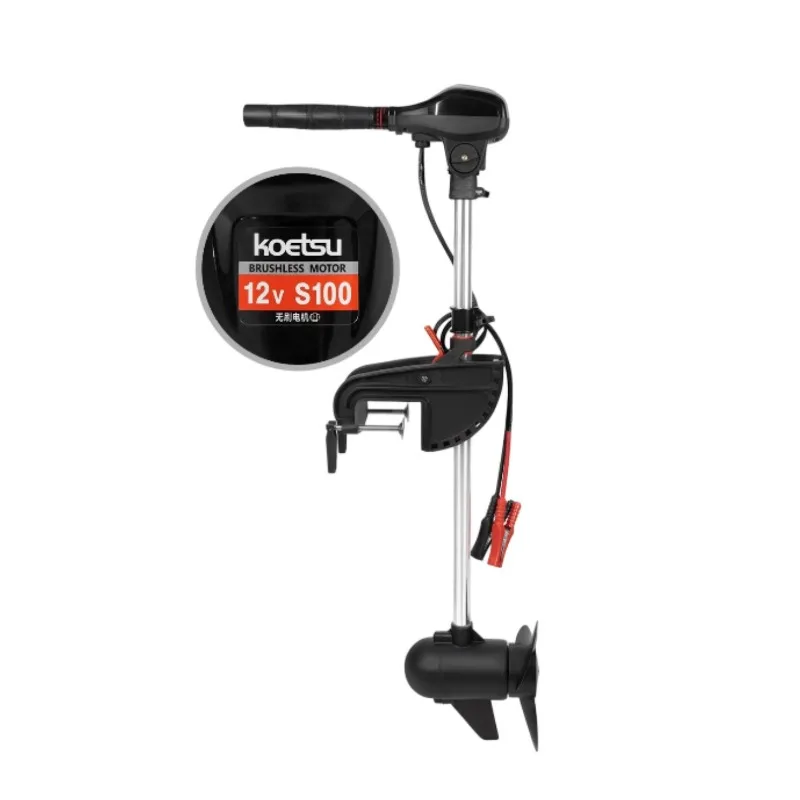 12V Brushless Outboard Motor S100/S130, Infinitely Variable Speed for Fishing Dinghy, Inflatable Raft, Small Watercraft