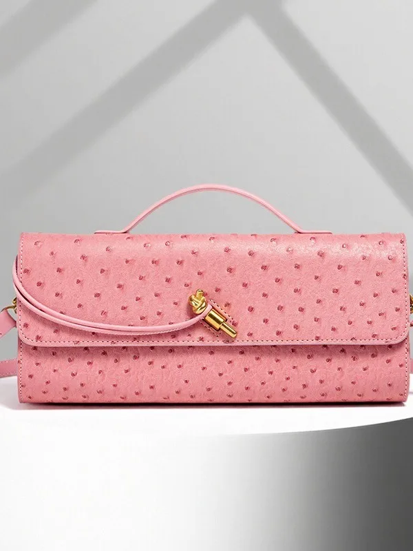 

Элегантная вечерняя сумка с застежкой-замком, откидной крышкой, на одно плечо, через плечо, сумка-аккордеон с узором под страуса, повседневный простой стиль