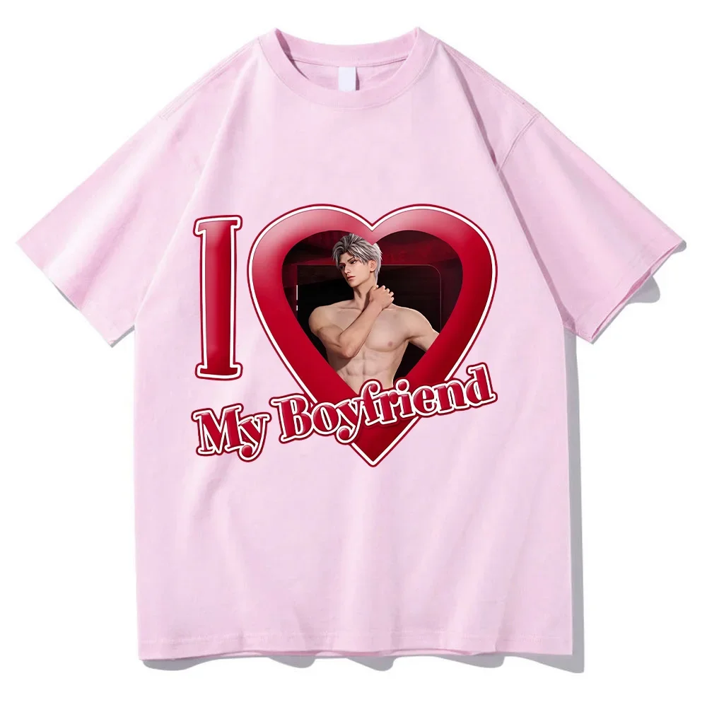 Love and Deepspace Sylus Tshirt I Love My Boyfriend Tops Women Clothing Valentines Day Perfect T-shirt Hot Game Fashion New Tee