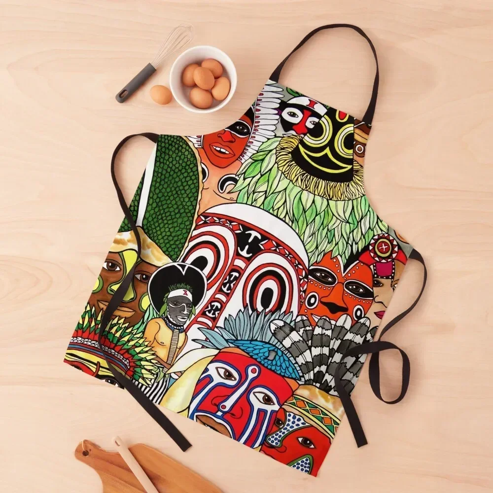 #258 - Unique PNG Culture I - Artist Nathalie Le Riche Apron For Woman Kitchen Things For Home Kitchen Apron