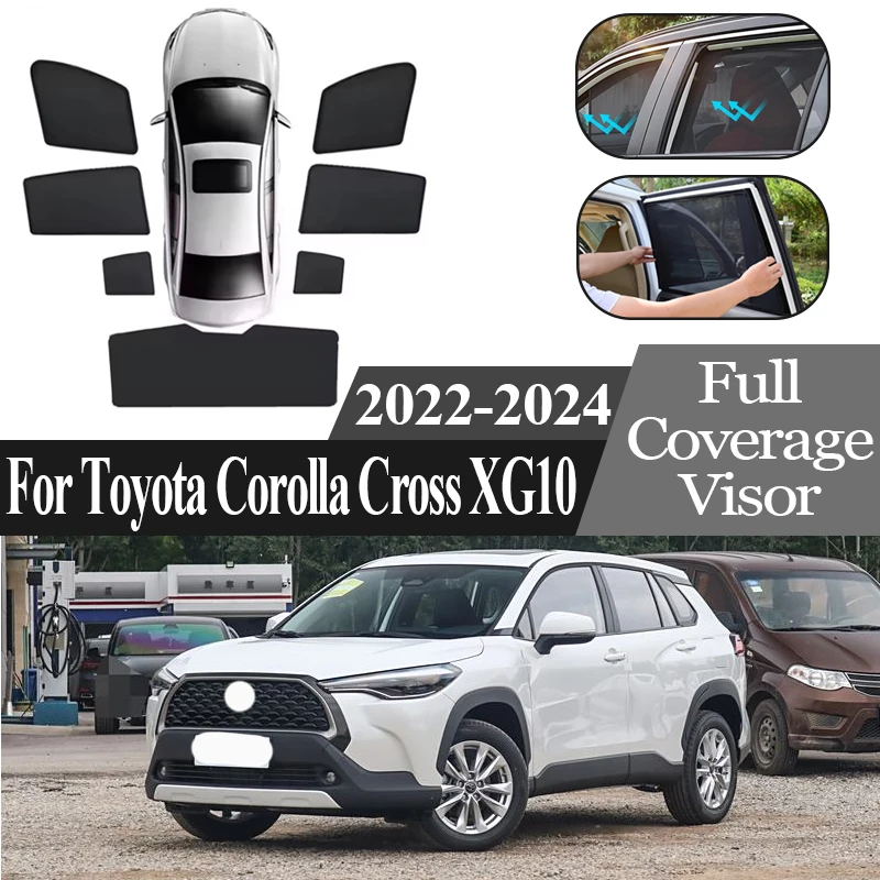

Автомобильные аксессуары для Toyota Corolla Cross XG10 Hybrid 2022 2023 2024, автомобильный магнитный солнцезащитный козырек, защита конфиденциальности