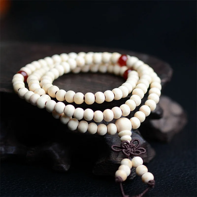 Natural Sandalwood Bracelet Men Buddhist Buddha Meditation Bead Bracelet For Women Prayer 108 Beads Rosary Hanging Decoration