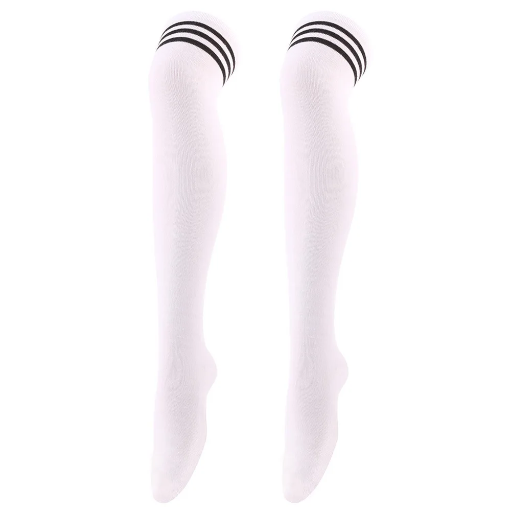 Frauen JK Strümpfe Halloween Party Cosplay Socken Über Knie Oberschenkel Socken Warme Strumpf Frauen Boot Socke Triple Streifen Lange Socken – Detail 23