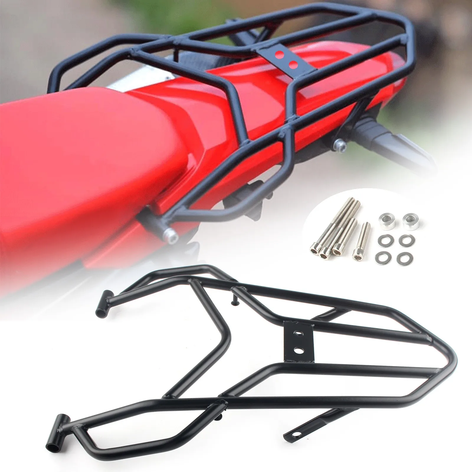 For Honda CRF300L CRF250L Rally CRF300L 2021-2022 Rear Luggage Cargo Rack with Hand Grip Bar Luggage Carrier Board Luggage Rack