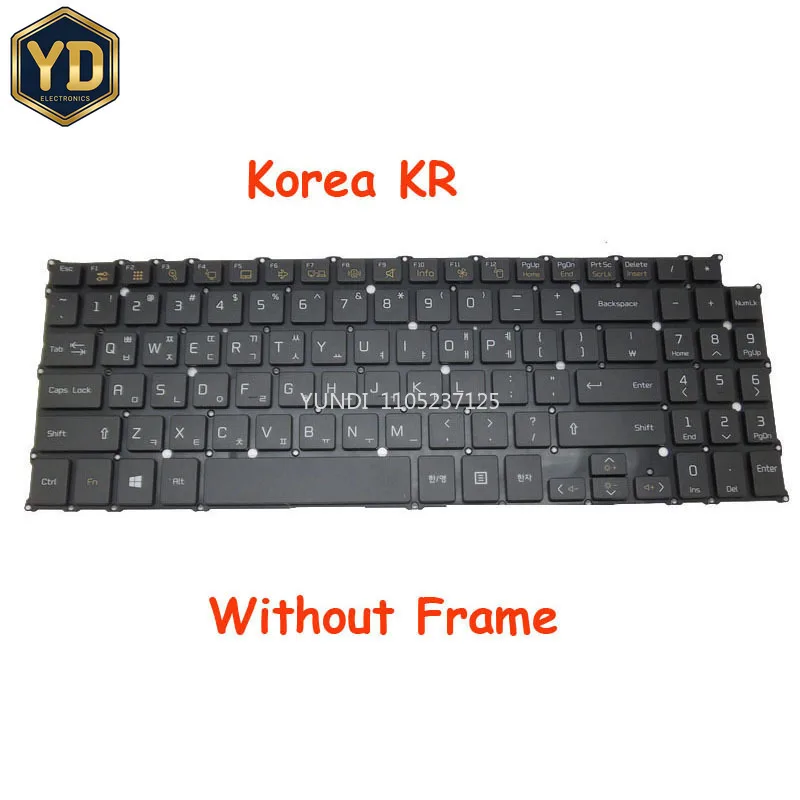 Teclado YD Negro Blanco US BR KR para LG 15Z950 15Z950-G.AT70K GT30K GT54K GT5GK GT70K MF56L Inglés Coreano Brasileño Sin Marco