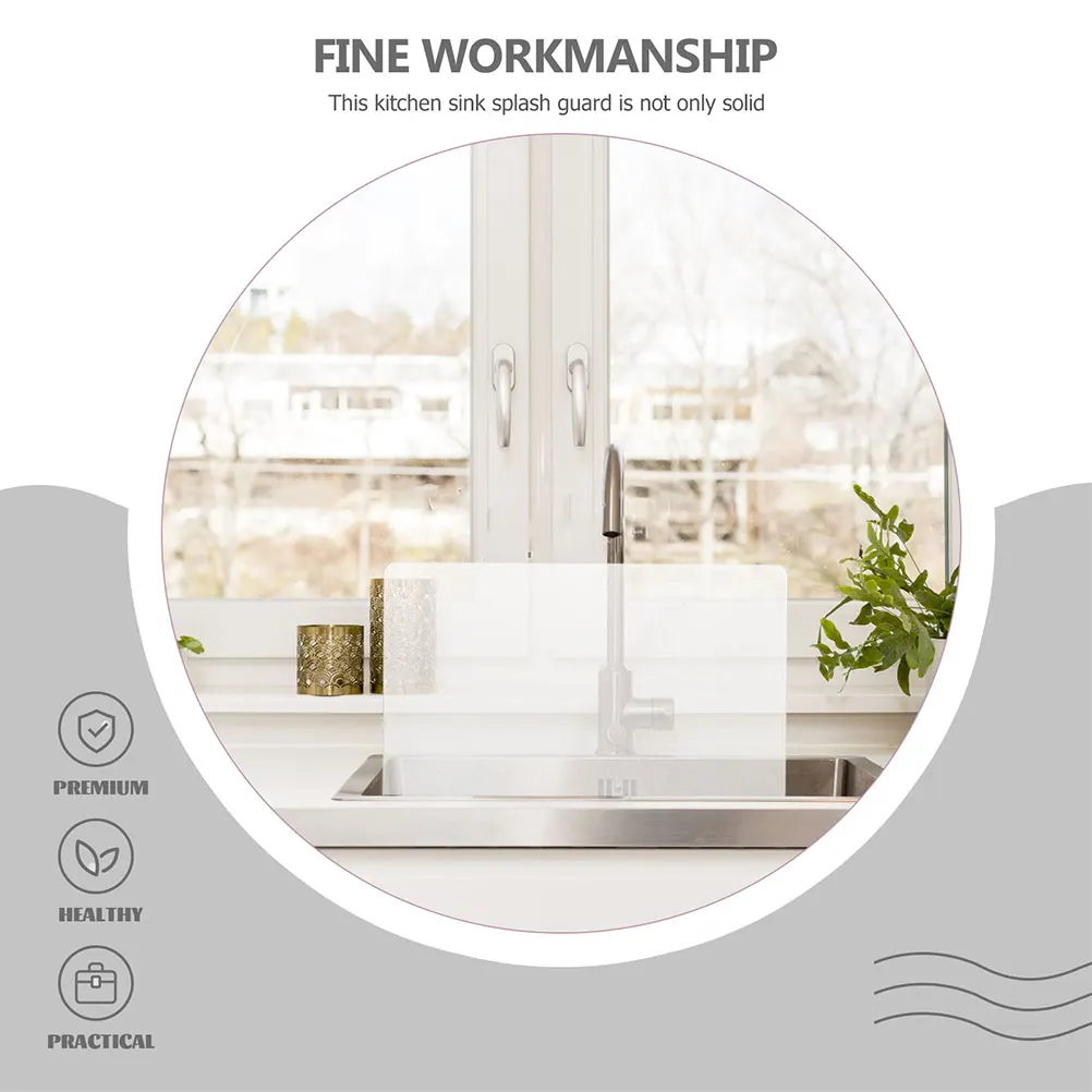 

Acrylic Splash Guard For Sink Kitchen Bathroom Bathtub Water Anti-Splashing Plate Smooth Minimalist Design Countertop