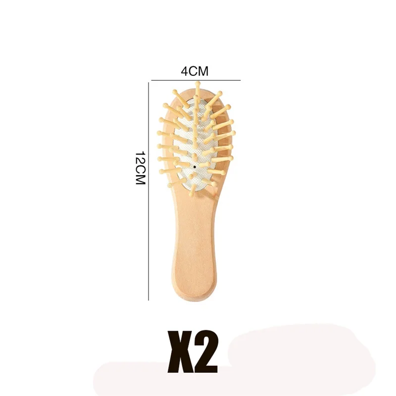 2 Pack Natural Wood Paddle Hair Brush Detangling Anti-Static Smoothing Hairbrush Comb Wooden Massage Scalp Comb For Kids Adults